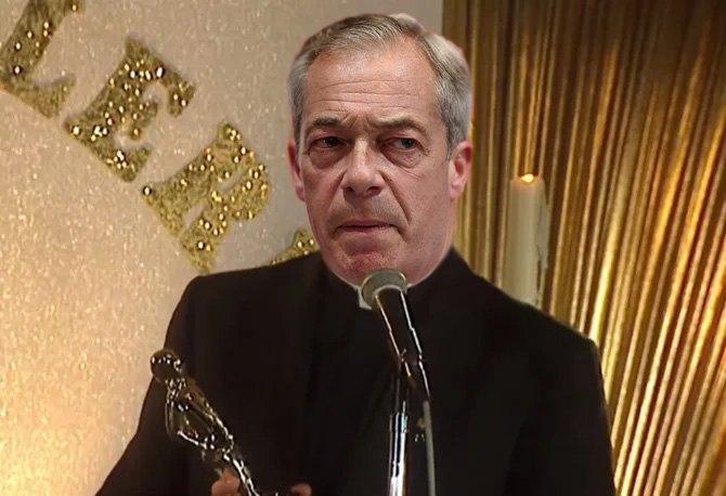 Are you there God? It&rsquo;s me, Farage