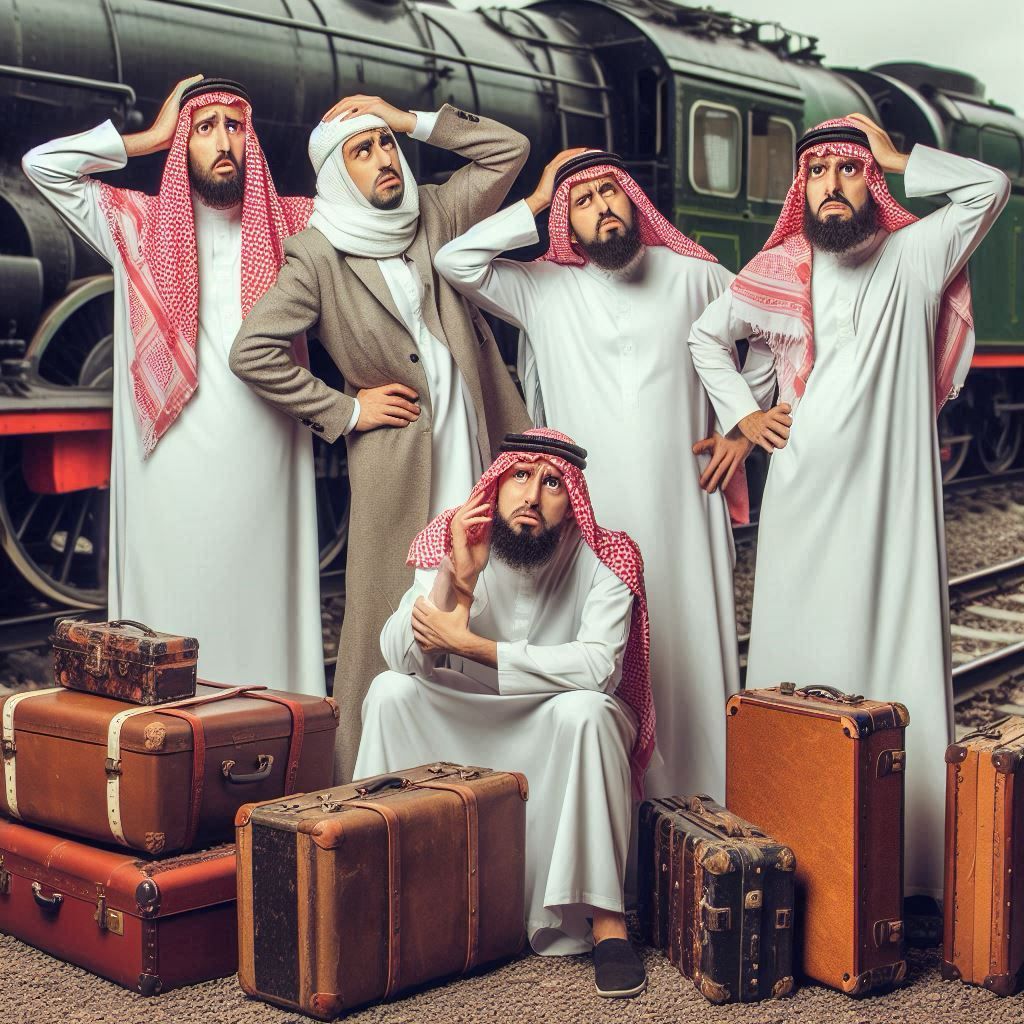 Sheikhs on a train